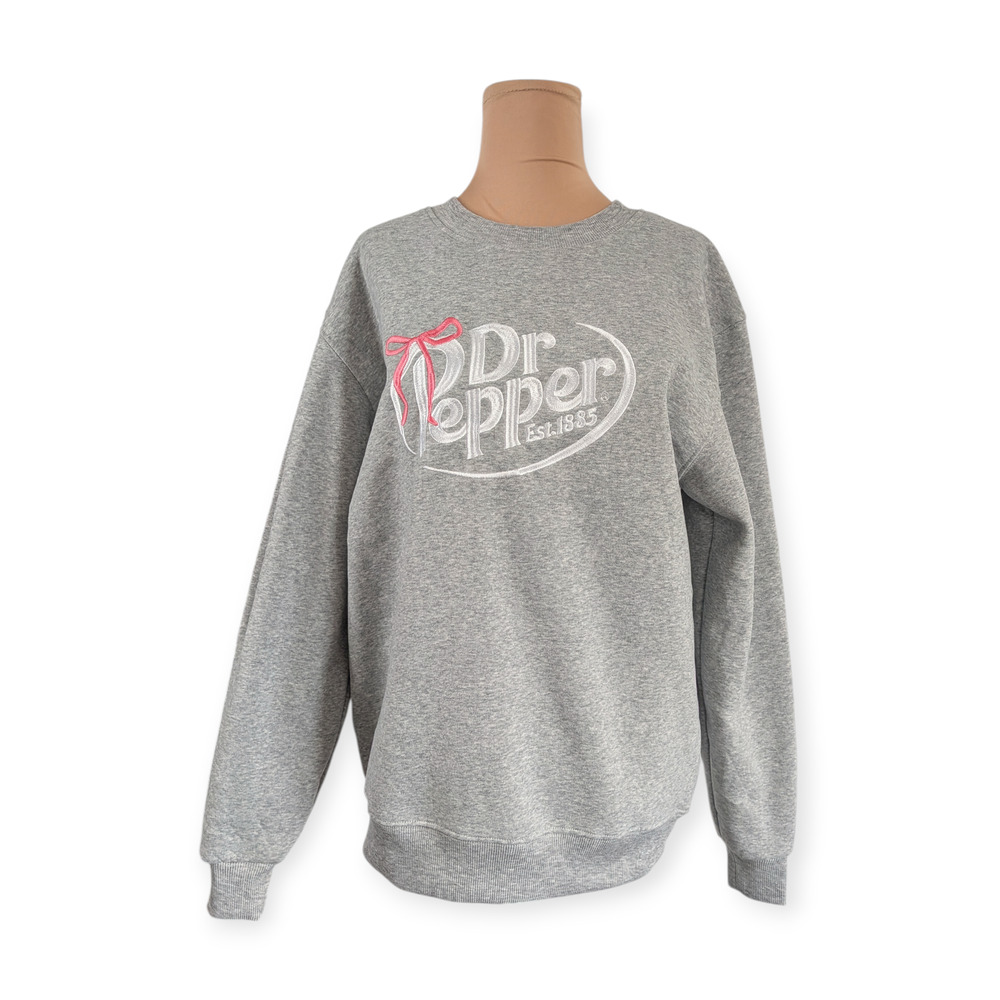 Embroidered Ribbon Dr. Pepper Sweatshirt ~ Small